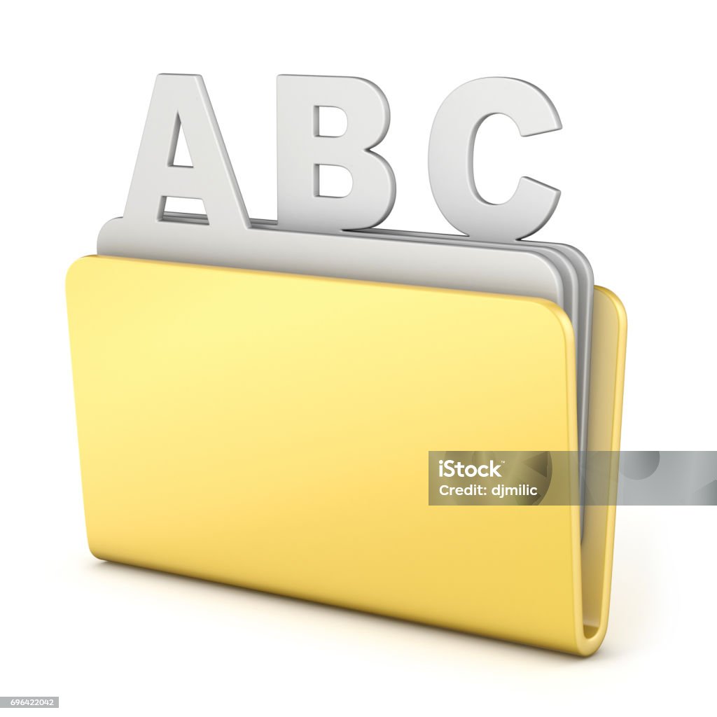 Abcd File Computer Folder With Abc Files 3d Stock Photo - Download Image Now ...