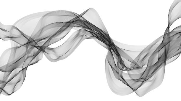 istock 3d illustration of Black waves look like smoke 696426262