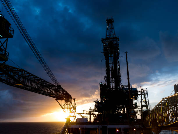 istock Derrick of Tender Assisted Drilling Oil Rig (Barge Oil Rig) 696435752