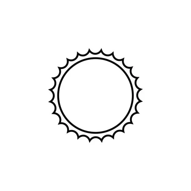 Vector illustration of Sun line icon, travel tourism