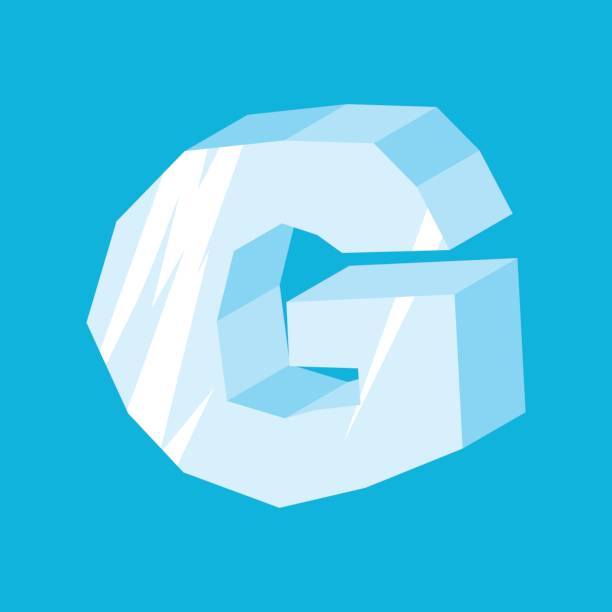istock letter G ice font. Icicles alphabet. freeze lettering. Iceberg ABC sign 696436912