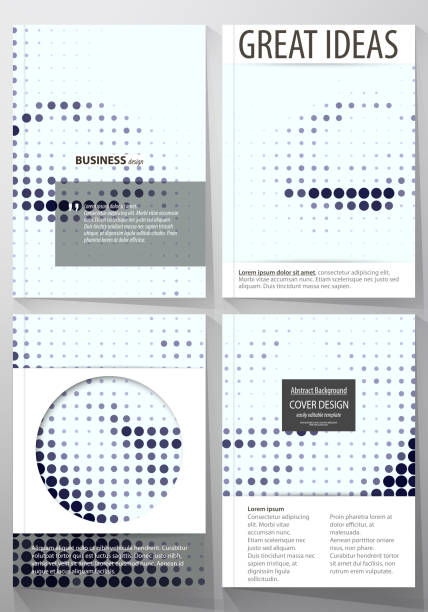 бизнес-шаблоны для брошюры, журнала, листовки, буклета. шаблон дизайна обложки, абстрактный макет в размере a4. полутон пунктирный фон, ретро  - 15839 stock illustrations