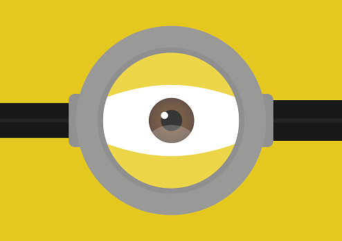 Vector illustration of goggle eyes on yellow color background. Vector illustration background design.
