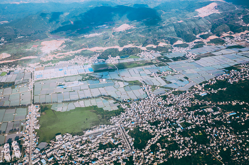 Aerial view of grounds in China