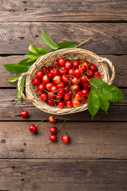 istock Sweet cherry in basket 696481972