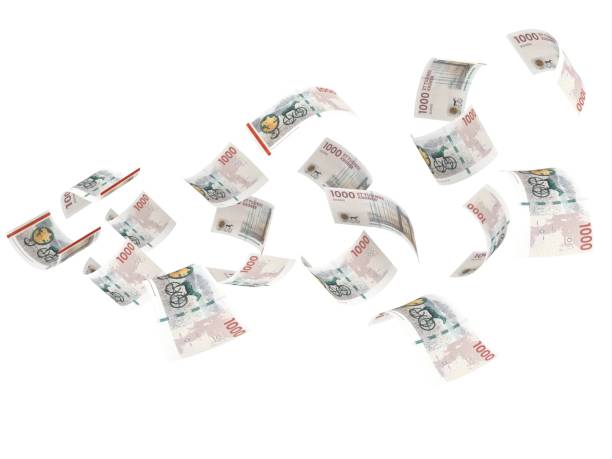 istock Danish krone money fliyng falling 696489210