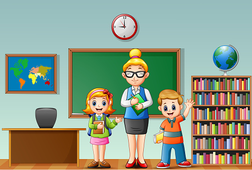Ilustración de Una Maestra Con Los Alumnos En Un Aula y más Vectores Libres de Derechos de Actividad - Actividad, Adulto, Agarrar - iStock Ilustración de Una Maestra Con Los Alumnos En Un Aula y más Vectores Libres de Derechos de Actividad - Actividad, Adulto, Agarrar - iStock