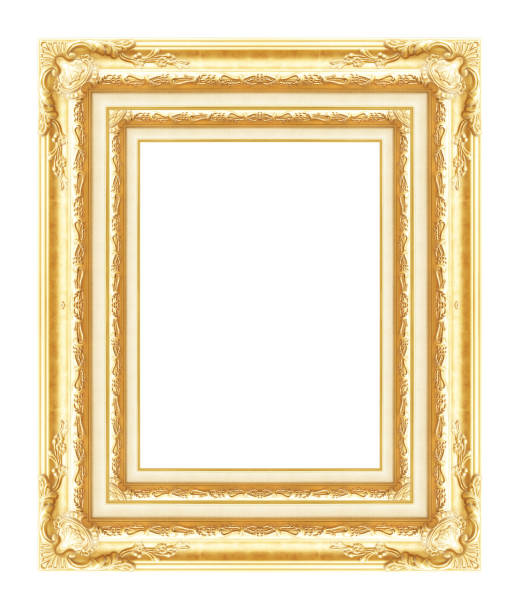 istock antique golden frame isolated on white background 696517920