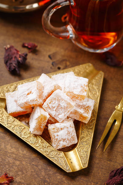 istock Closeup traditional turkish delights (rahat lokum) 696518496