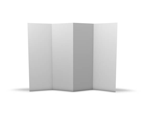 istock Tall vertical flyer standing on floor mock up illustration. 696519064