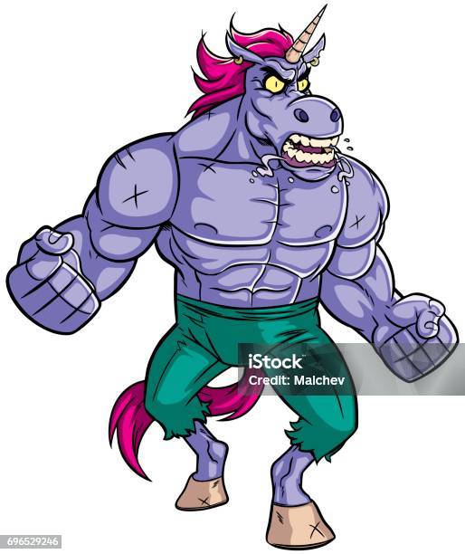 Unicorn Rage 2 Stock Illustration - Download Image Now - Mascot, Cartoon, Unicorn