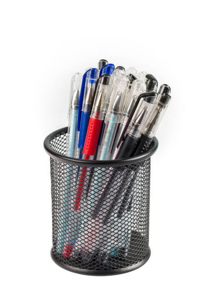 istock gel pens in metal pot isolated 696532460
