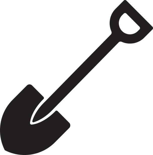 삽 아이콘크기 - human hand working shovel dirt stock illustrations