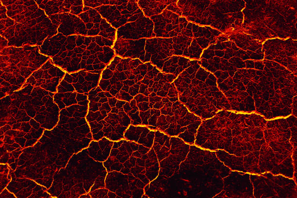 istock Lava ground drought, Concept lava drought. 696535730