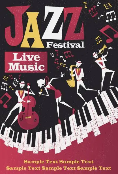 Vector illustration of Abstract Jazz Festival Portrait Poster