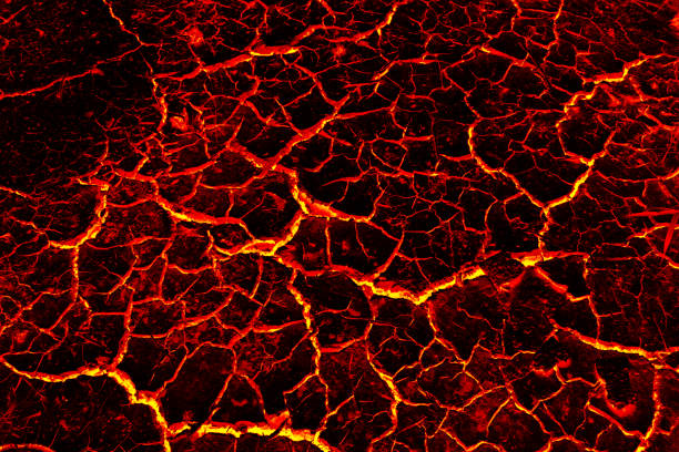 istock Lava drought in dry ground, Concept lava drought. 696536432