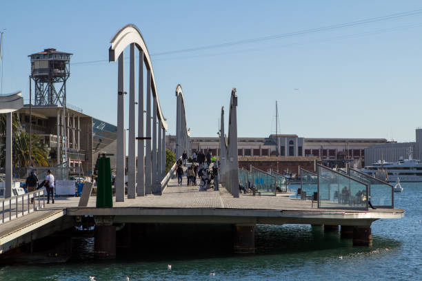 Rambla de Mar, a modern bridge in the Barcelona port area