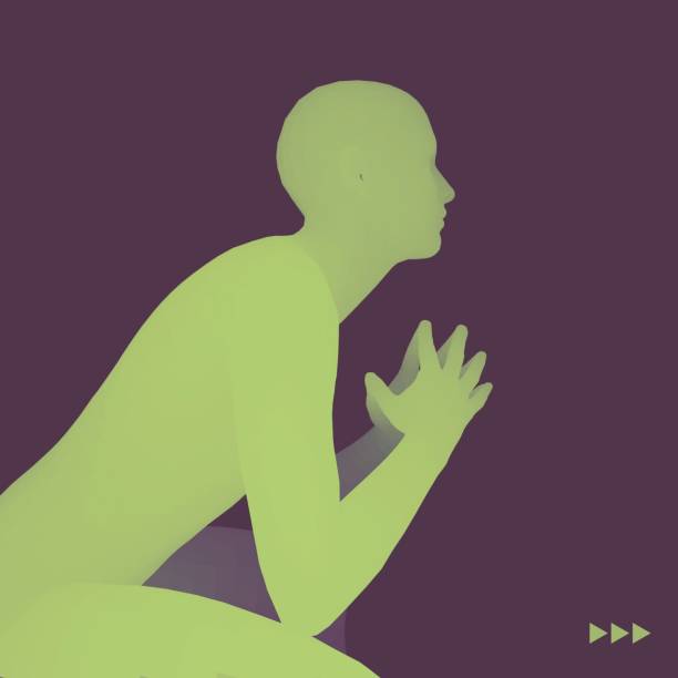 istock Man in a Thinker Pose. 3D Model of Man. Business, Psychology or Philosophy Vector Illustration. 696548472