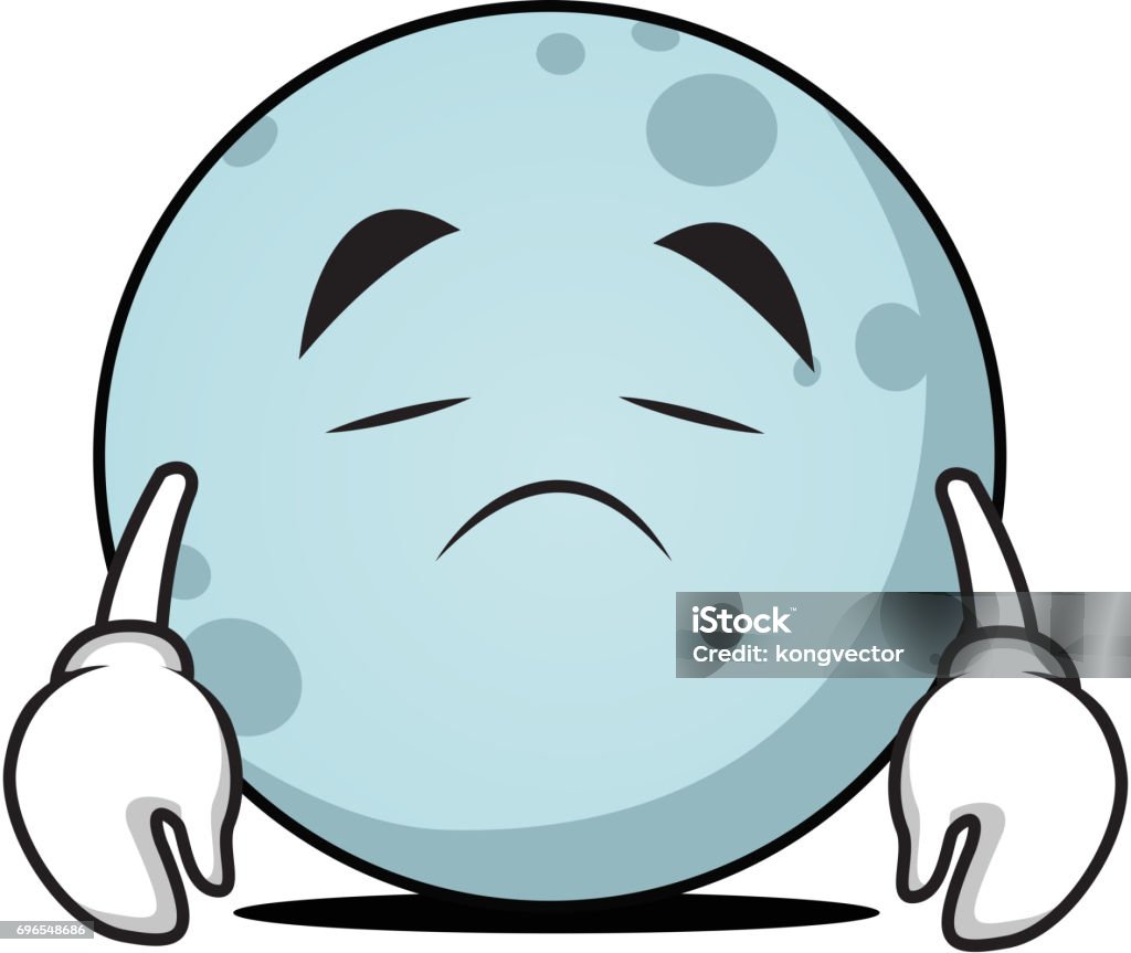 Sad Moon Icon Sad Face Moon Character Collection Vector Illustration Stock ...