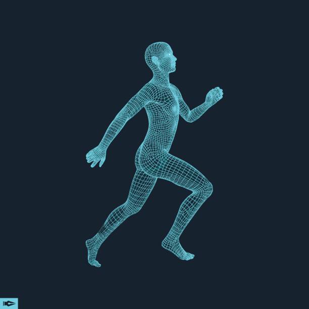 istock 3d Running Man. Design for Sport, Business, Science and Technology. Vector Illustration. 696548692