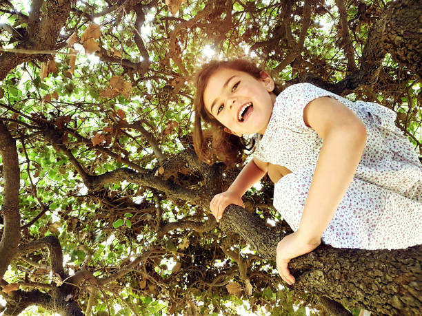 Girl playing outdoors