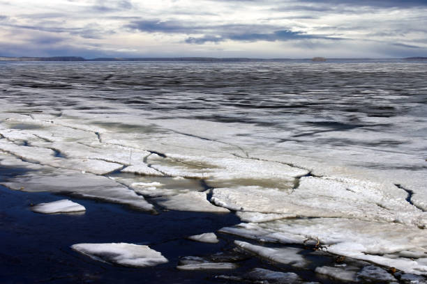 istock Melting ice on the river in the spring 696553074