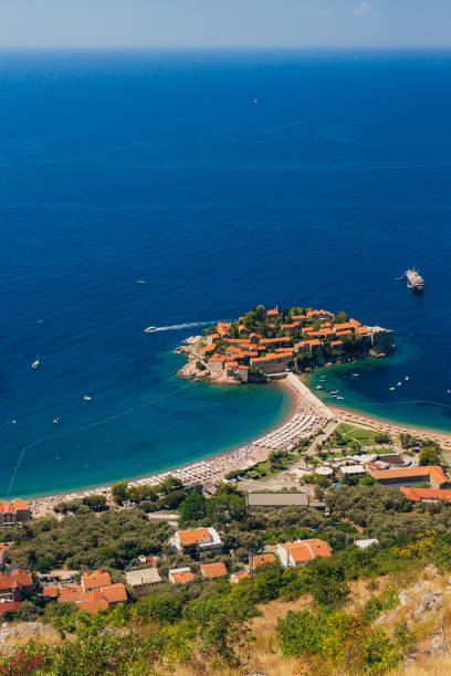 istock Island of Sveti Stefan. Panoramic shot 696554194
