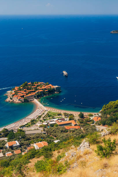 istock Island of Sveti Stefan. Panoramic shot 696554252