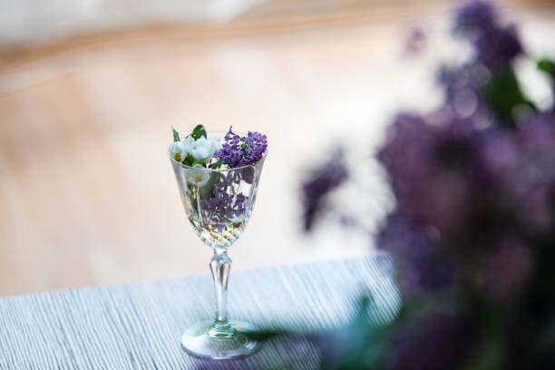 istock flowers on the window background / natural ecological greeting 696557960