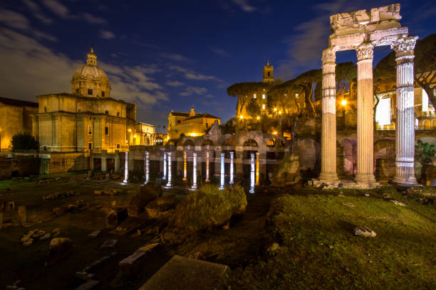 istock Roman Forum, Trajan's column in Rome 696566314