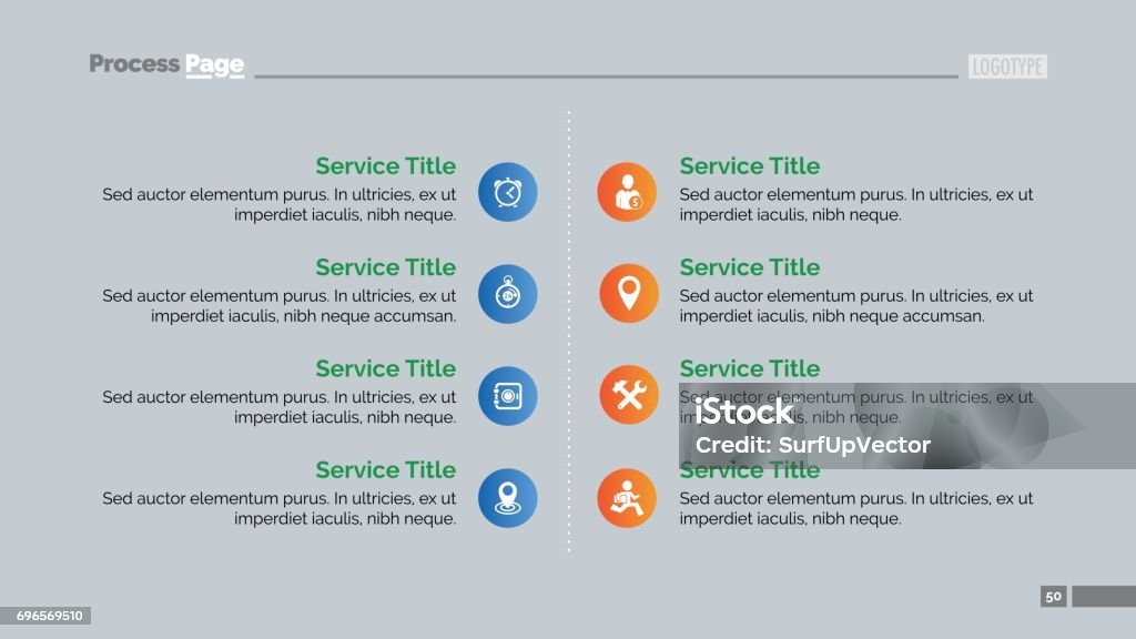 Slide Example Services List Services Slide Template Stock Illustration - Download Image Now - List ...