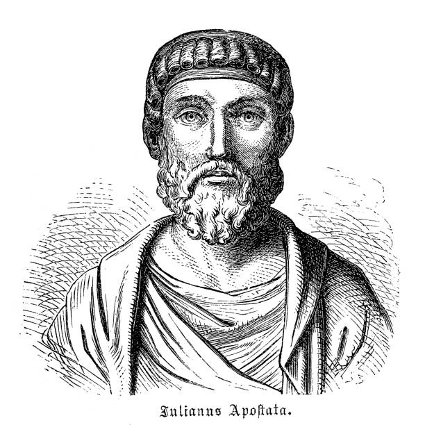 julian apostat (331-363), cesarz rzymski - emperor stock illustrations