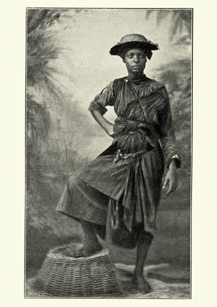 mulher nativa de martinica do século xix - women century 19th victorian style - fotografias e filmes do acervo