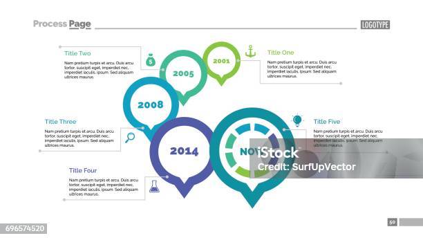 Five Time Pointers Slide Template Stock Illustration - Download Image Now - Highlights - Hair, Infographic, Icon Symbol