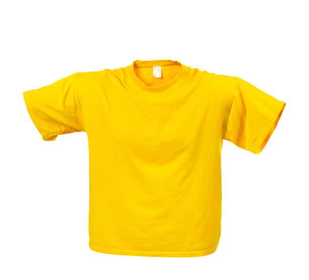 istock Hollow yellow T-shirt on a white background 696590840