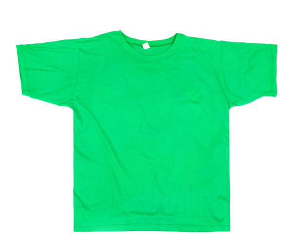 istock Blank green T-shirt on a white background 696590850