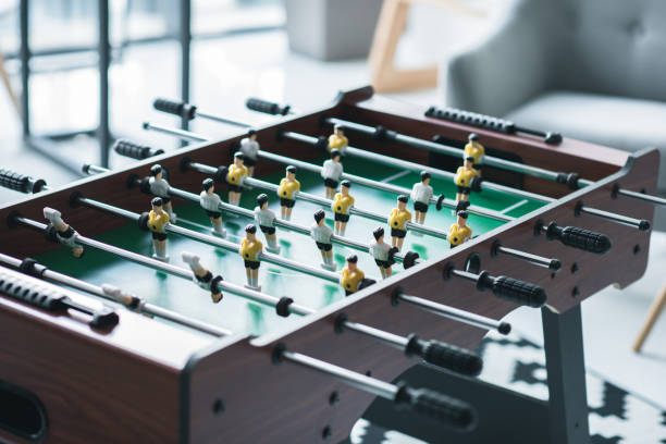 istock Foosball at modern office, close-up view 696594186