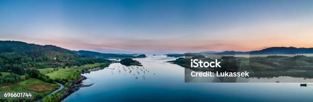 Aerial View Of Coast By Appin With Views Over Shuna Island And Arnamurchan Stock Photo - Download Image Now