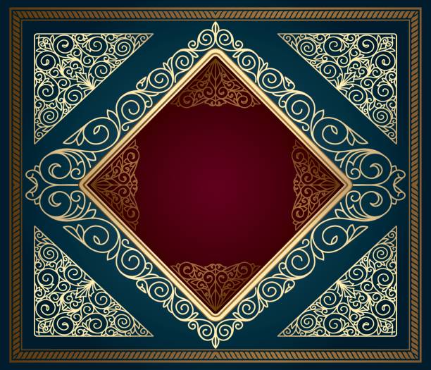 золотой богато декоративный дизайн - filigree gold leaf frame backgrounds stock illustrations