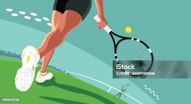 Playing Tennis Stock Illustration - Download Image Now - Tennis, Tennis Player, Illustration