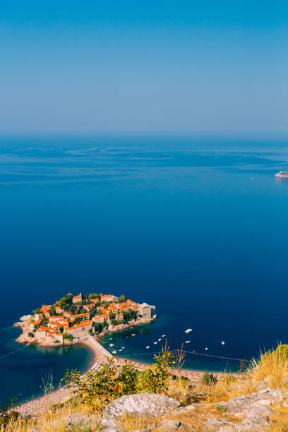 istock Island of Sveti Stefan. Panoramic shot 696615052