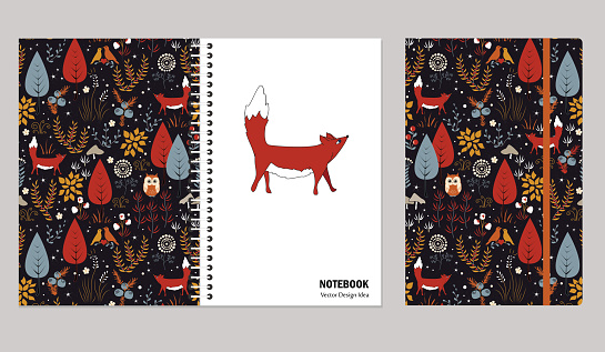 Ilustración de Diseño De Portada Para Cuadernos O Libros De Recuerdos Con  Doodle Otoño Bosque Y Linda Fox Ilustración De Vector y más Vectores Libres  de Derechos de Cubierta de libro -
