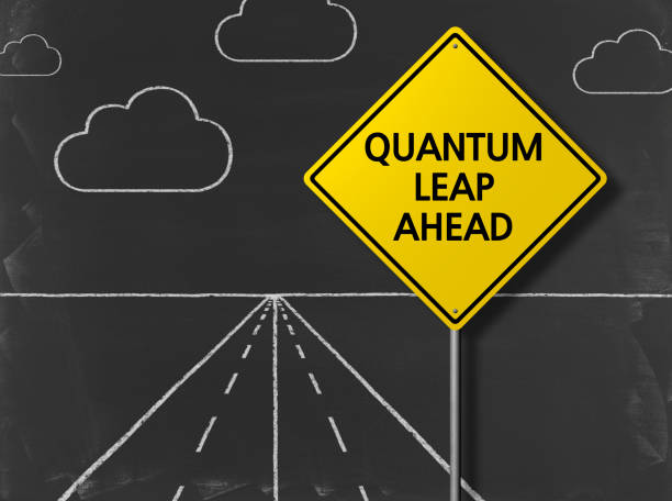 istock Quantum Leap Ahead - Business Chalkboard Background 696627728