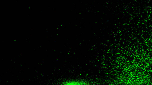 istock Abstract falling sparkling green hearts on transparent background. Realistic particle glitter effect. Bright design element for decoration holidays valentine's day. 696632032