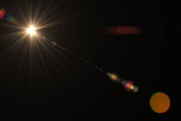 istock Glowing sun highlight effect on the lens of the lens 696632278