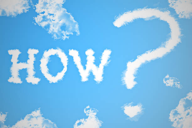 istock The question from the clouds in the sky and the inscription, how 696638894