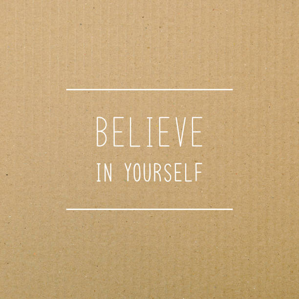 istock Believe in yourself on brown paper. 696639056