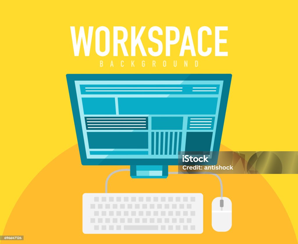 File Workspace Design Vector Vector Workspace Elements Stock Illustration - Download Image Now ...