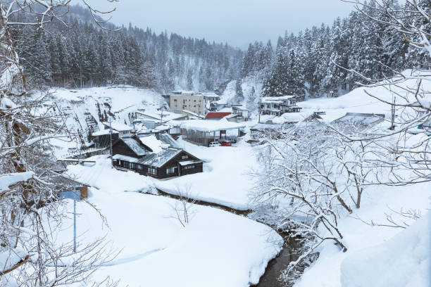 istock Ginzan onsen hot spring town in Yamagata, Japan 696647664