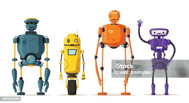 Robot Character Technology Future Cartoon Vector Illustration Stock Illustration - Download Image Now
